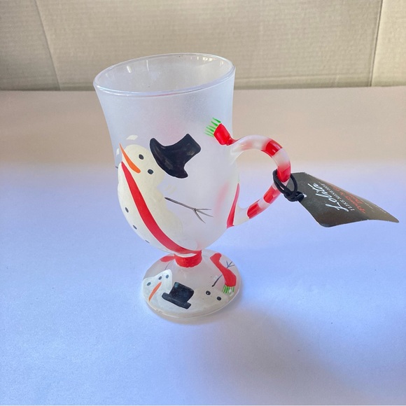 LOLITA Frosted Glass Hand Painted Mug with Handle I Like Mine Hot 9 oz - Picture 7 of 16